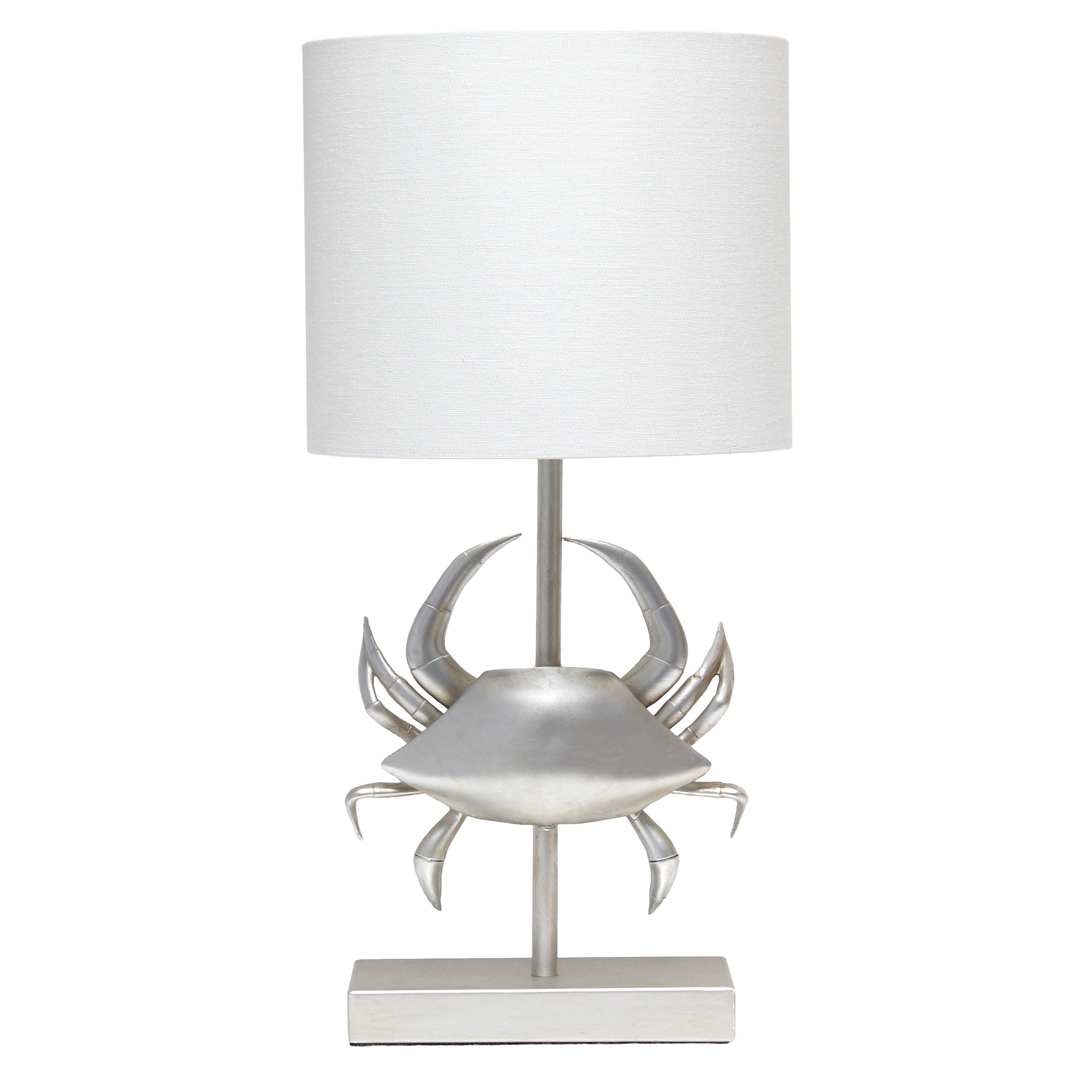 18.25" Tall Brsh Nickel Pinching Crab Table Lamp