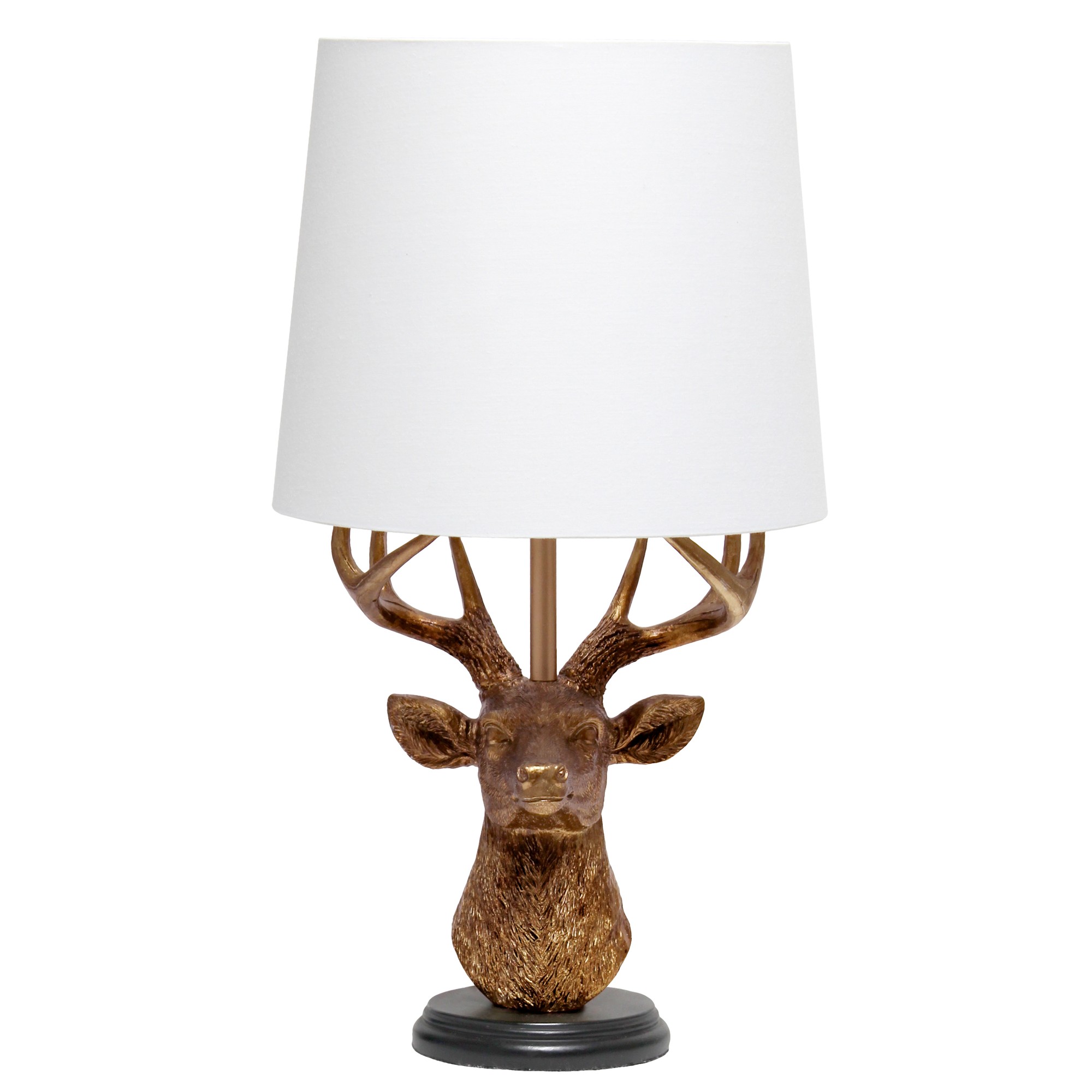 17.25" Tall Antler Copper Deer Table Desk Lamp