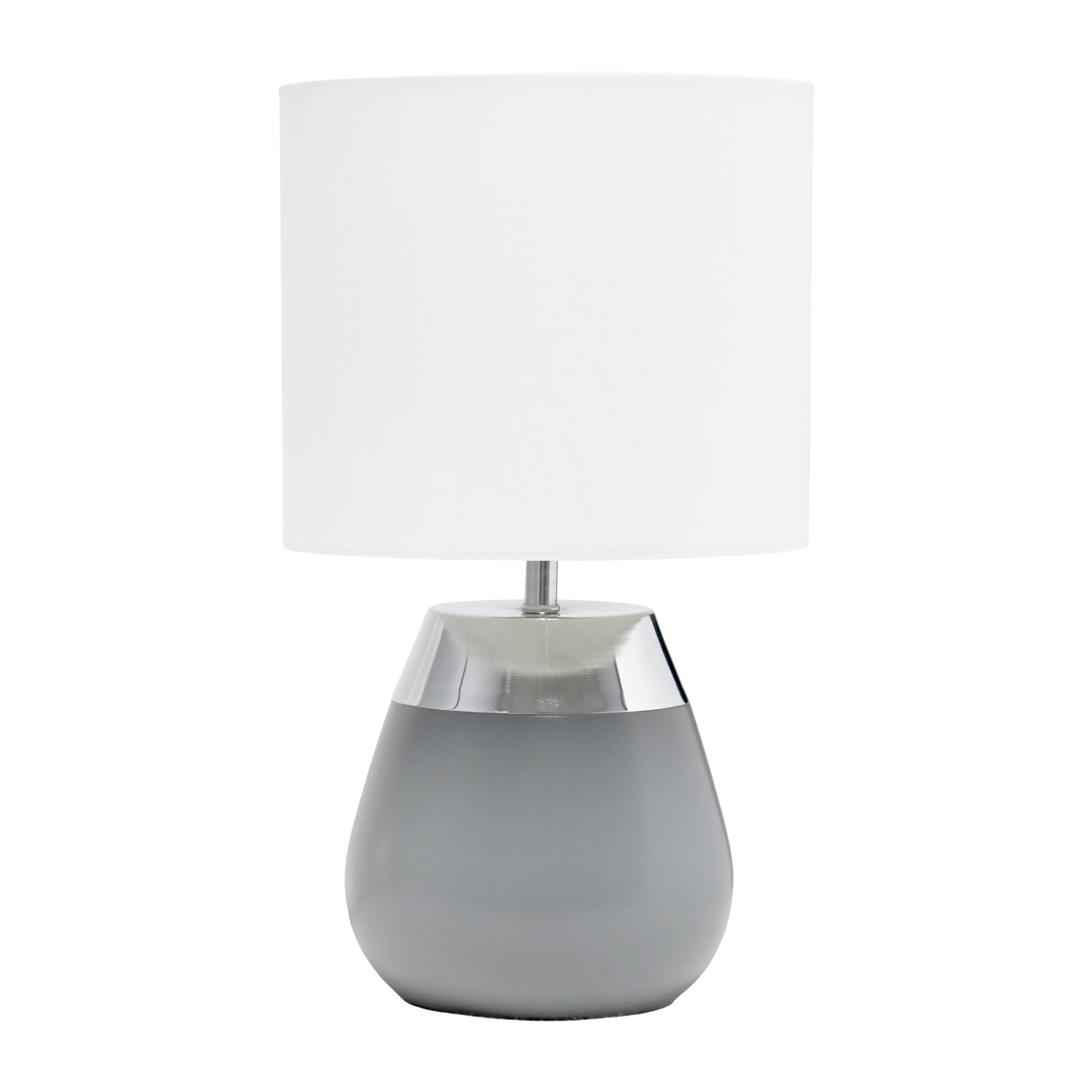 14" Chrome and Gray 4 Settings Touch Table Lamp