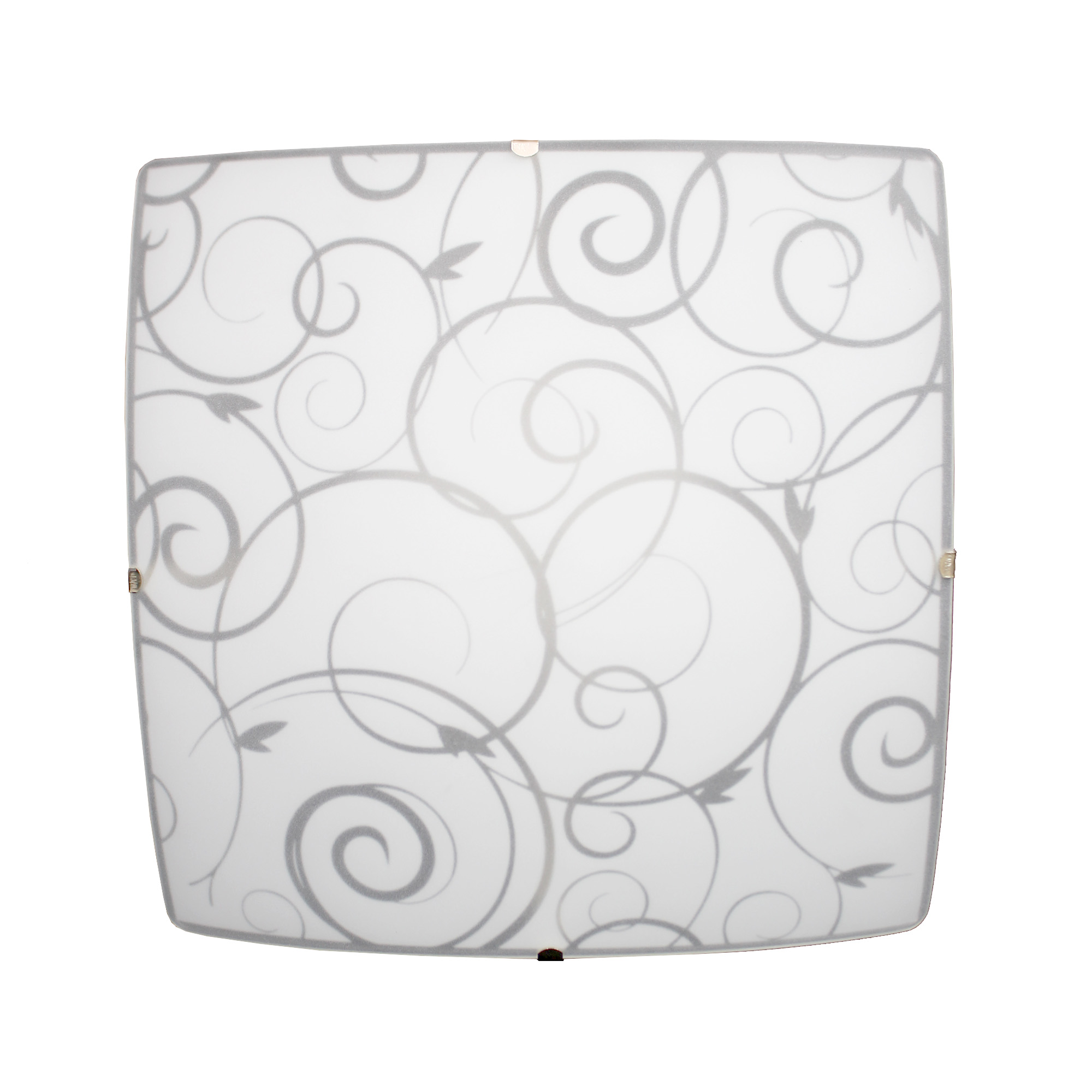 Simple Designs Square Flushmount Ceiling Light with Scroll Swirl Design