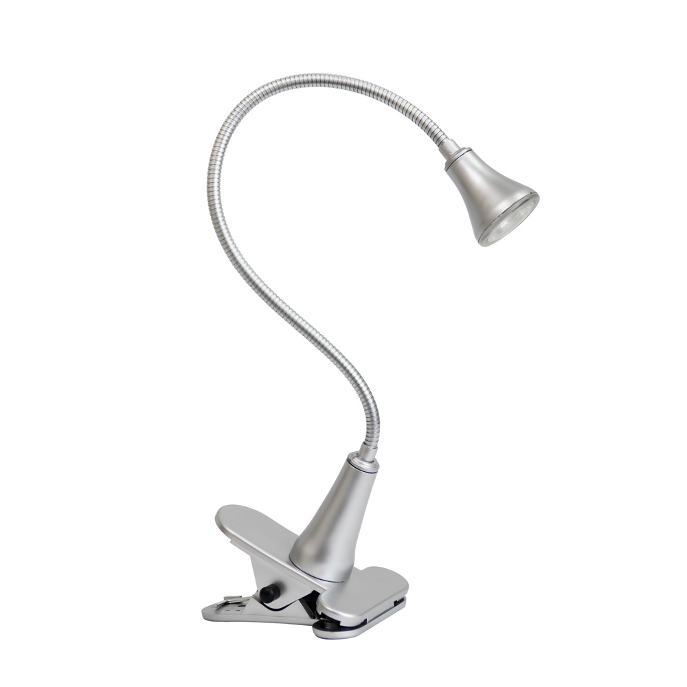 Simple Designs 1W LED Gooseneck Clip Light Desk Lamp