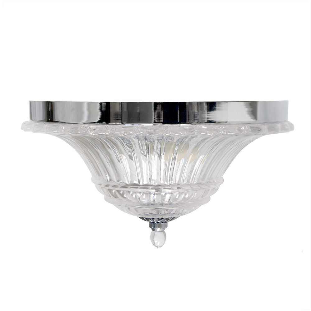 Lalia Home Blossom 2 Light Glass Ceiling Flush Mount, Chrome