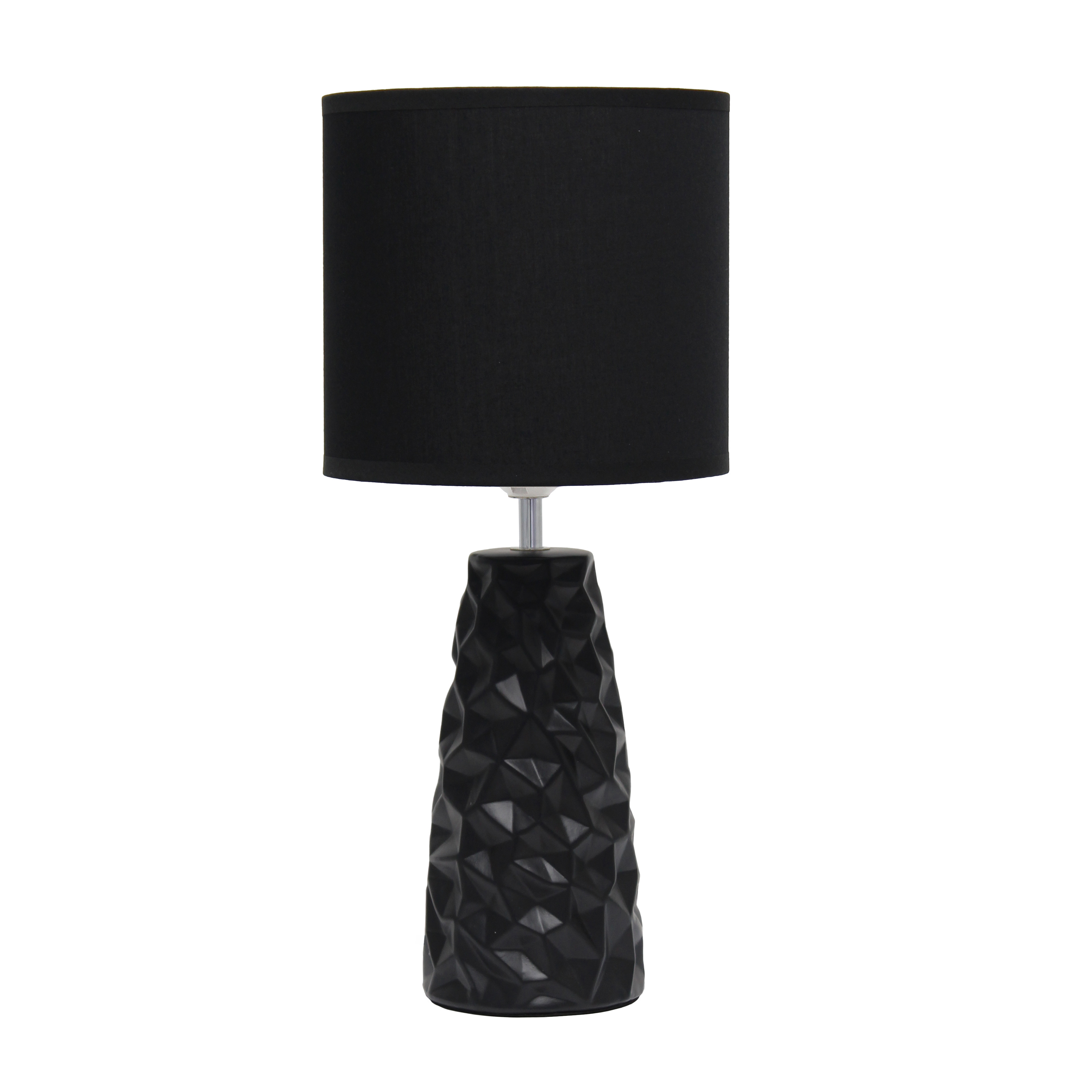 Simple Designs Sculpted Ceramic Table Lamp, Black