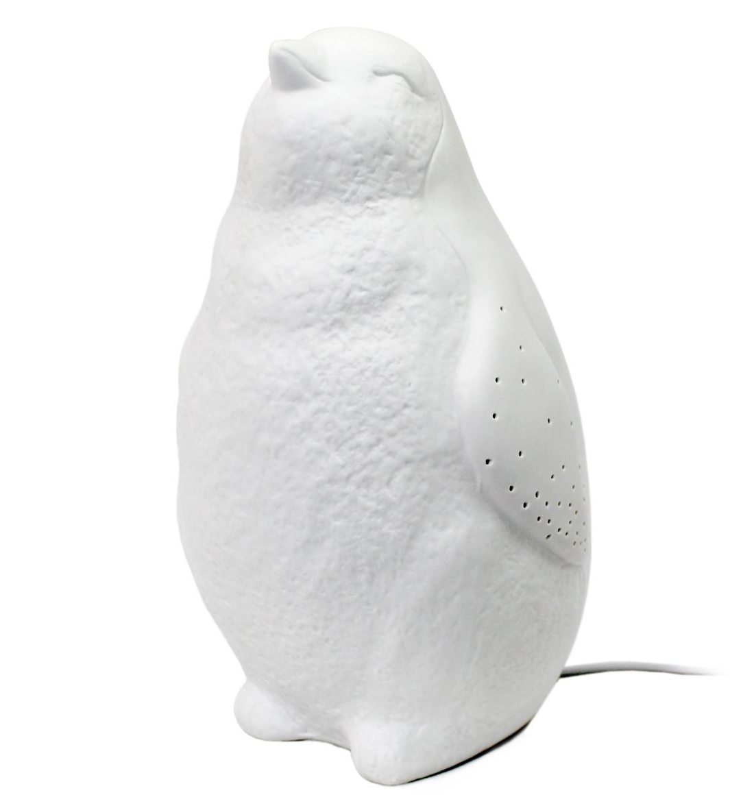 Simple Designs Porcelain Arctic Penguin Shaped Table Lamp