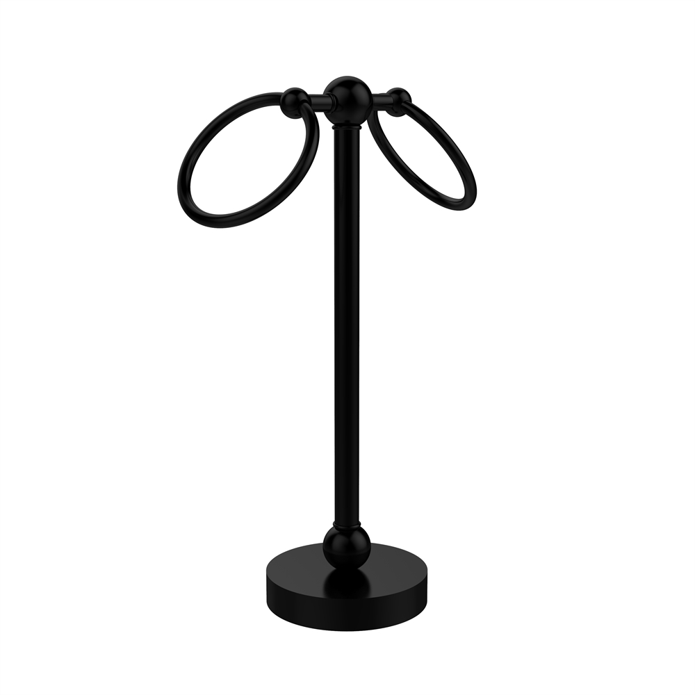 GL-53-BKM Vanity Top 2 Ring Guest Towel Holder, Matte Black