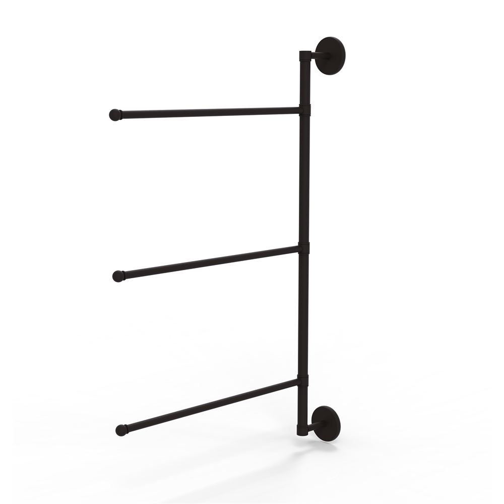 P1027/3/16/28-ORB Prestige Skyline Collection 3 Swing Arm Vertical 28 Inch Towel Bar, Oil Rubbed Bronze