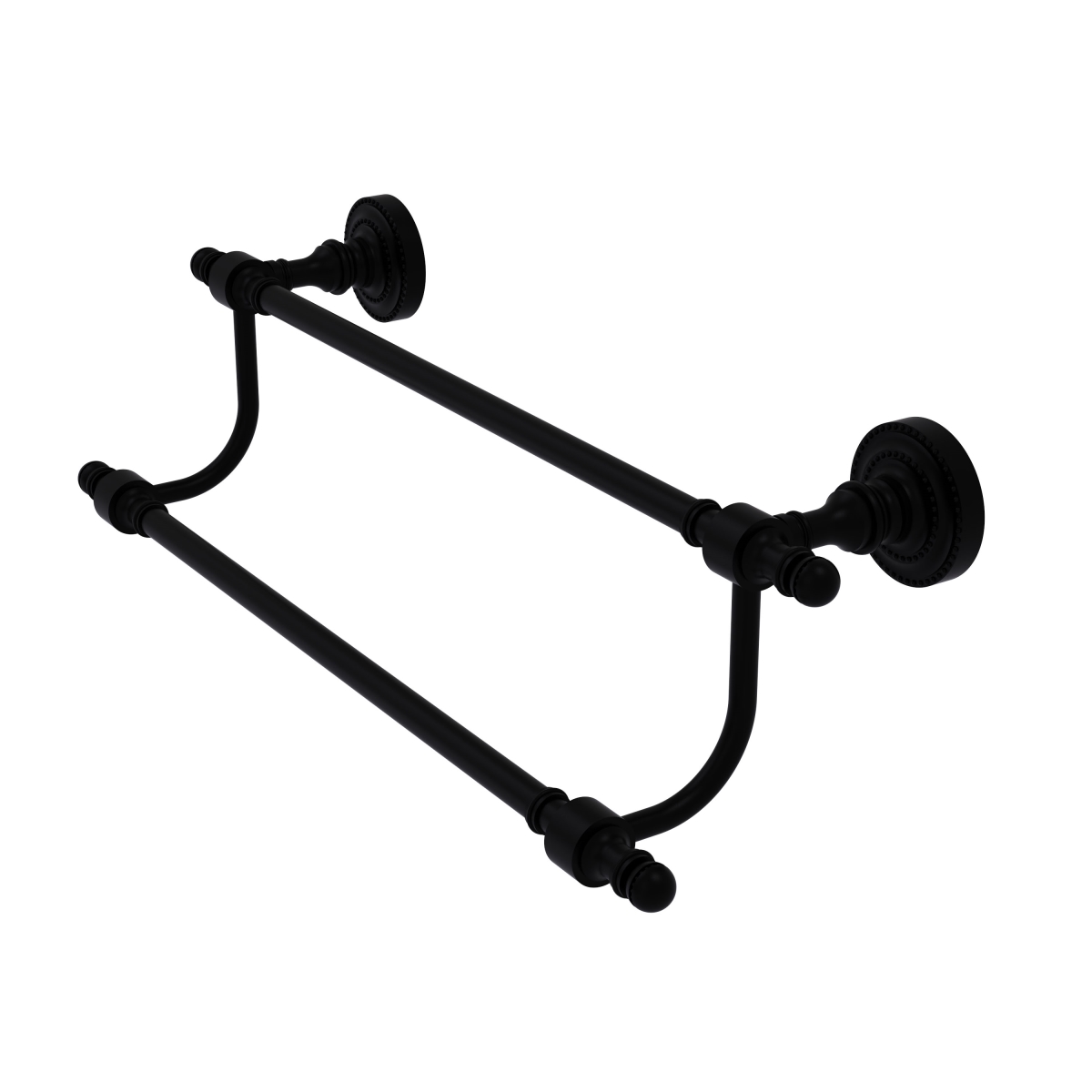 RD-72/24-BKM Retro Dot Collection 24 Inch Double Towel Bar, Matte Black