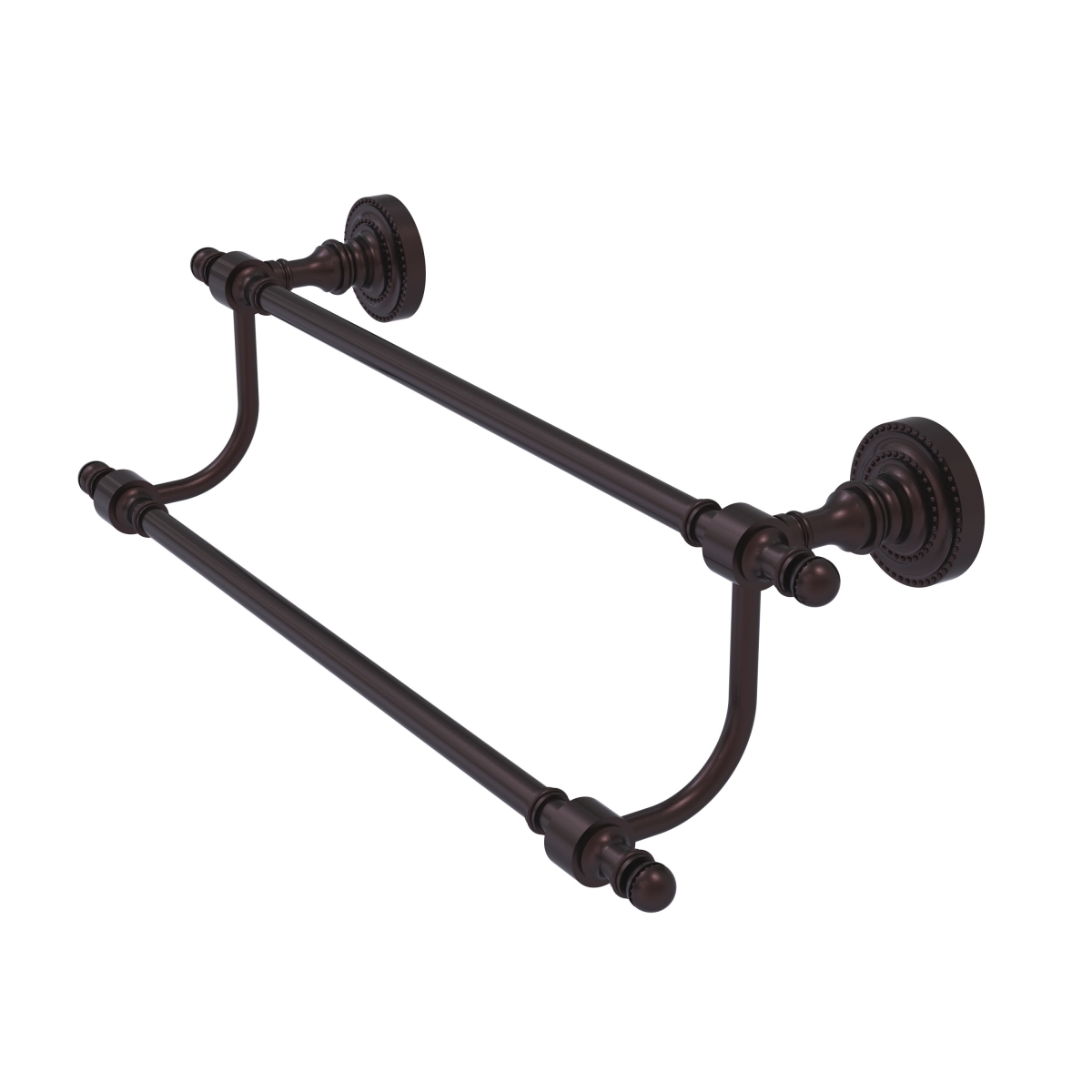 RD-72/36-ABZ Retro Dot Collection 36 Inch Double Towel Bar, Antique Bronze