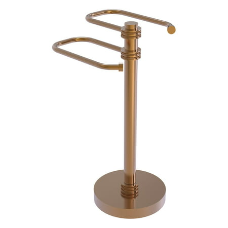 TS-15D-BBR Free Standing Two Arm Guest Towel Holder, Brushed Bronze