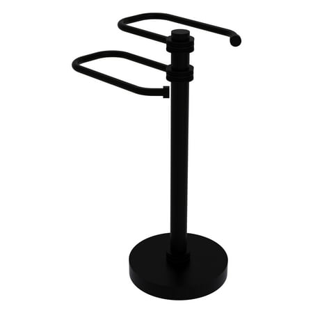 TS-15D-BKM Free Standing Two Arm Guest Towel Holder, Matte Black