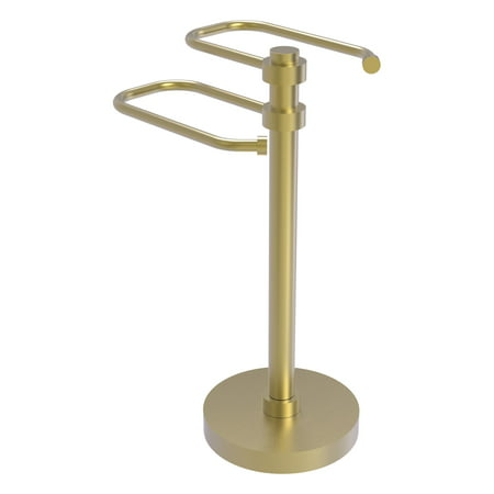 TS-15-SBR Free Standing Two Arm Guest Towel Holder, Satin Brass