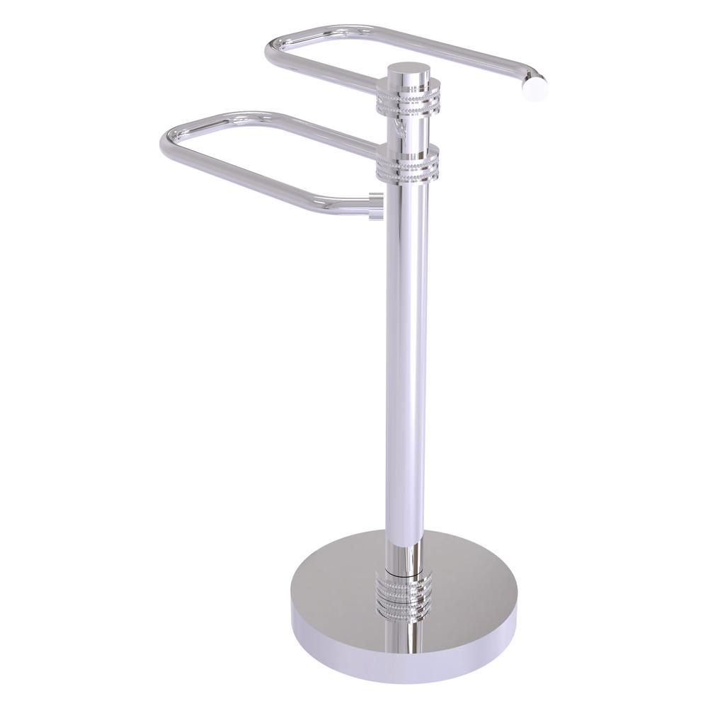 TS-15D-PC Free Standing Two Arm Guest Towel Holder, Polished Chrome