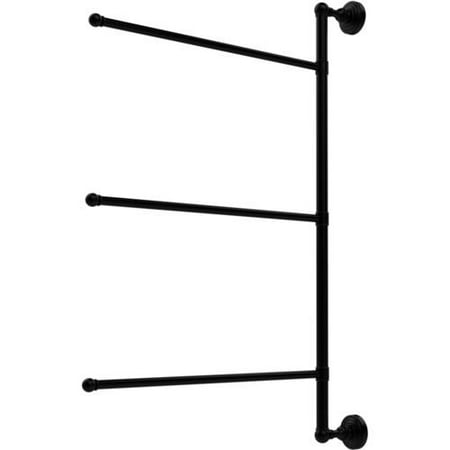 WP-27/3/16/28-BKM Waverly Place Collection 3 Swing Arm Vertical 28 Inch Towel Bar, Matte Black