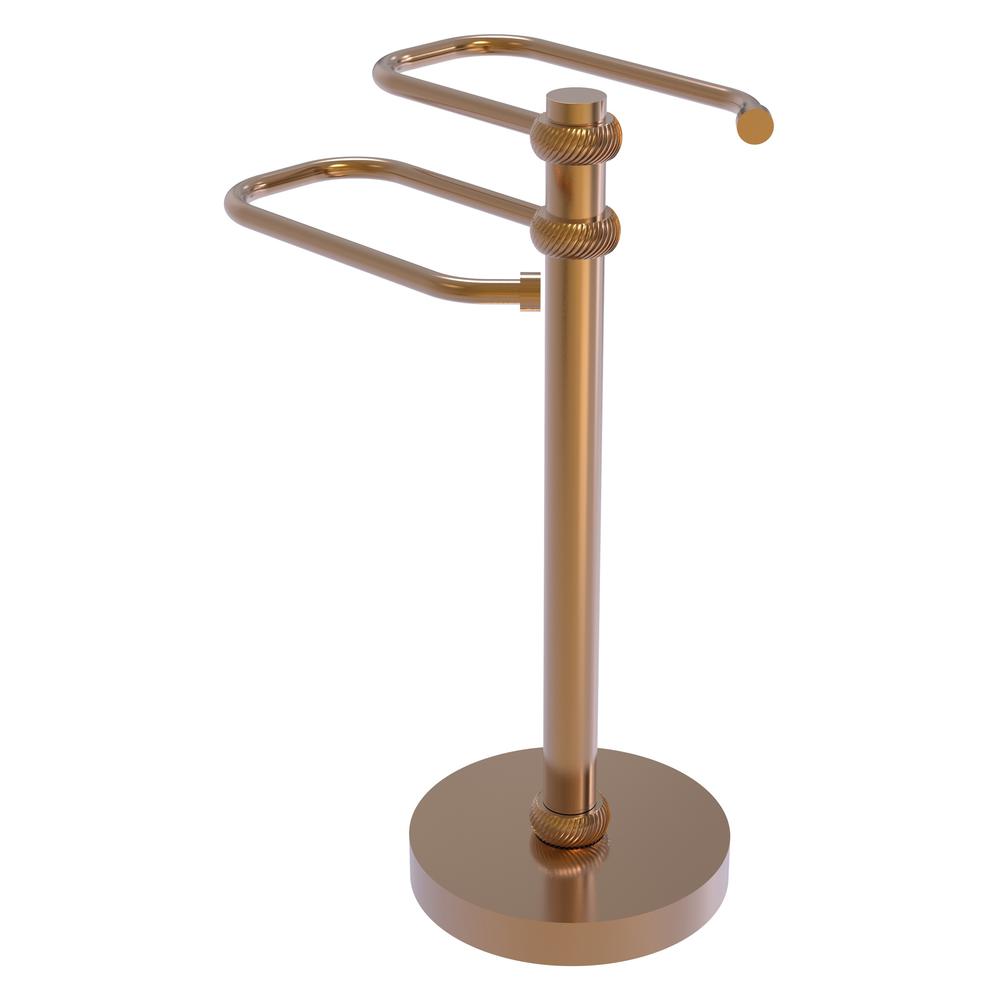 TS-15T-BBR Free Standing Two Arm Guest Towel Holder, Brushed Bronze