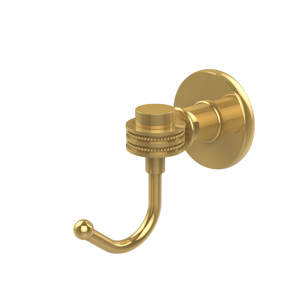 2020D-PB Continental Collection Robe Hook with Dotted Accents, Polished Brass