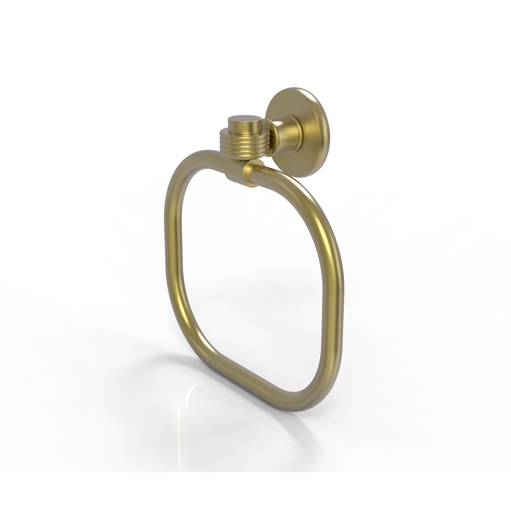 2016G-SBR Continental Collection Towel Ring with Groovy Accents, Satin Brass