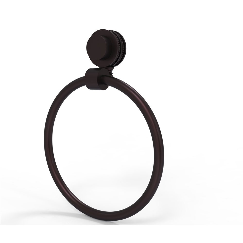 416D-ABZ Venus Collection Towel Ring with Dotted Accent, Antique Bronze