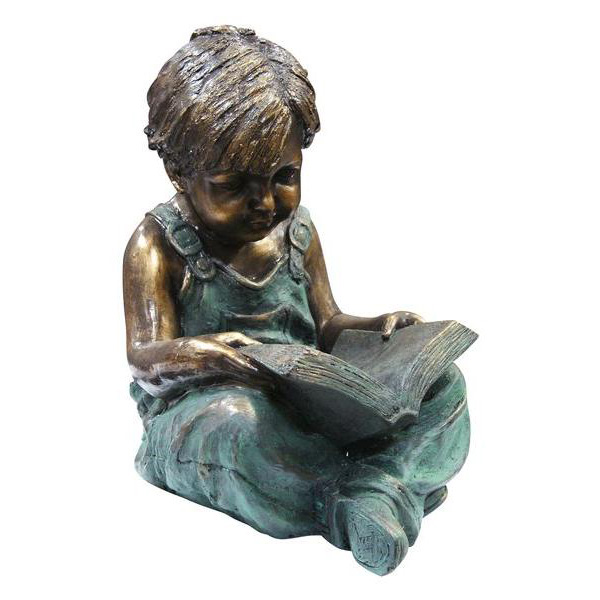 Boy Sitting Down Reading Book Statue