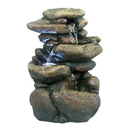 Three Tier Rock Fountain with LED Light
