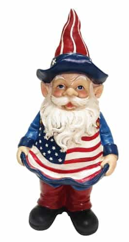 12" Americana Gnome with Bird Feeder