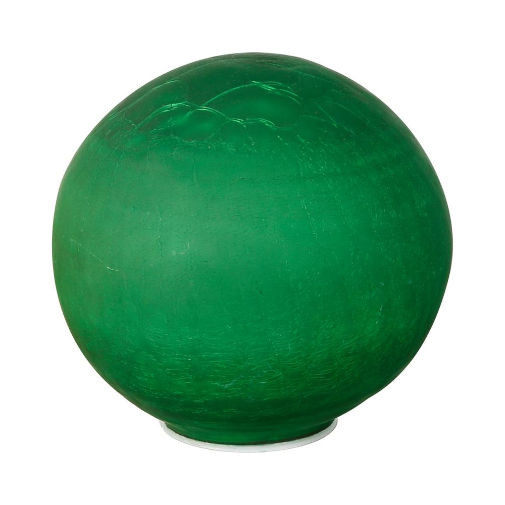 Green Textured Glass Gazing Globe with LED Lights