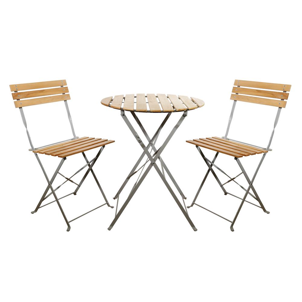 Foldable Silver Bistro Set