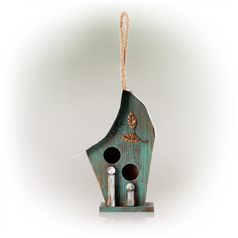 Turquoise Artful Wooden Birdhouse