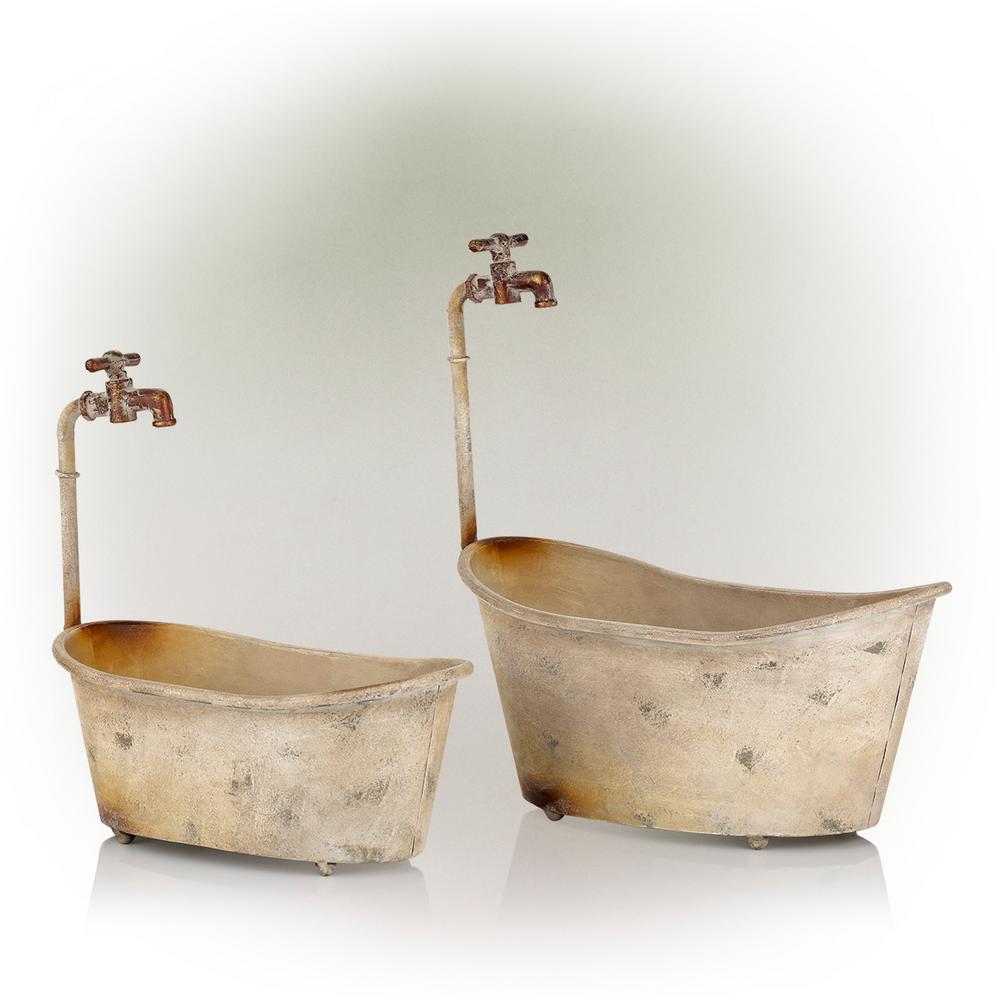 Rustic Bathtub with Faucet Planter -Assorted Master Pack of