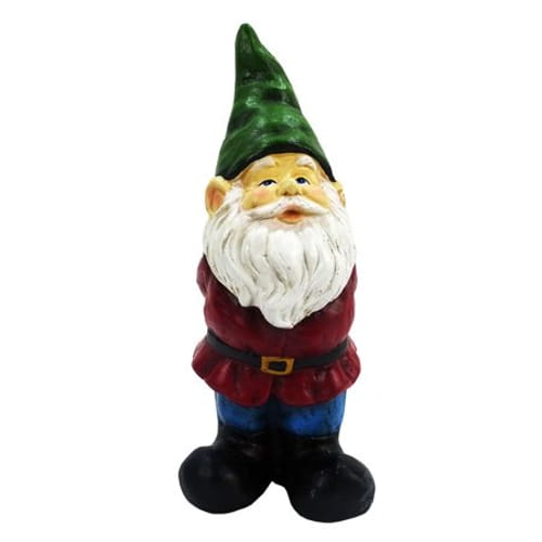 Bearded Garden Gnome Statue with Green Hat