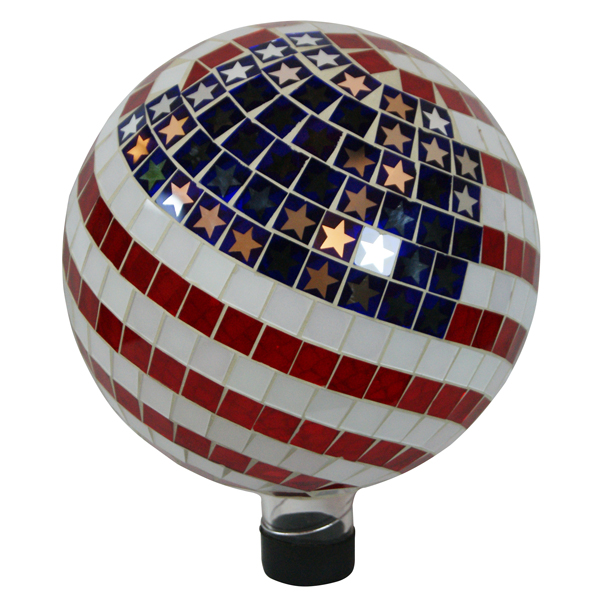10" Mosaic American Flag Gazing Ball
