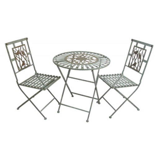 Metal Bistro Set, 1 Table and 2 Chairs