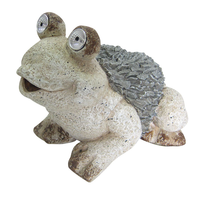 12" Solar Frog Statue