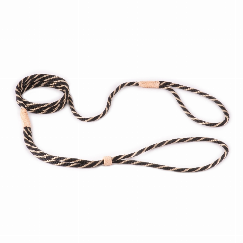 Alvalley Nylon Adjustable Loop Lead - 52in x 1/8in or 4mmBlack Gold