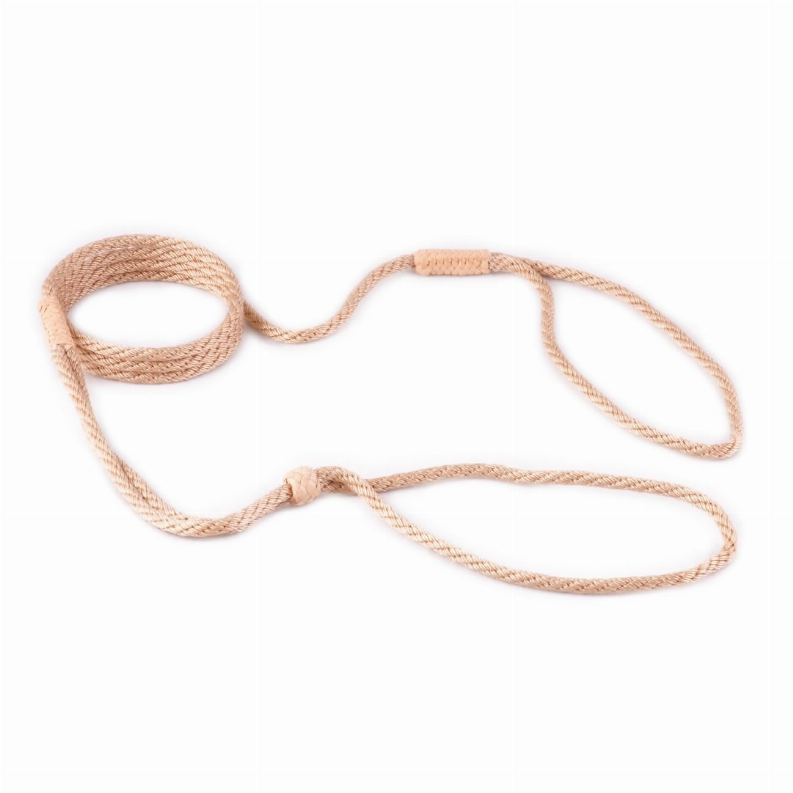 Alvalley Nylon Adjustable Loop Lead - 52in x 1/8in or 4mmBeige