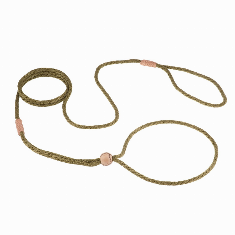 Alvalley Nylon Adjustable Loop Lead - 52in x 1/8in or 4mmOlive Green