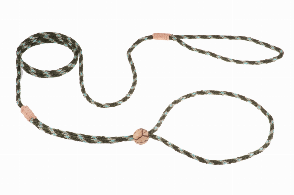 Alvalley Nylon Adjustable Loop Lead - 52in x 1/8in or 4mmGreen Combination