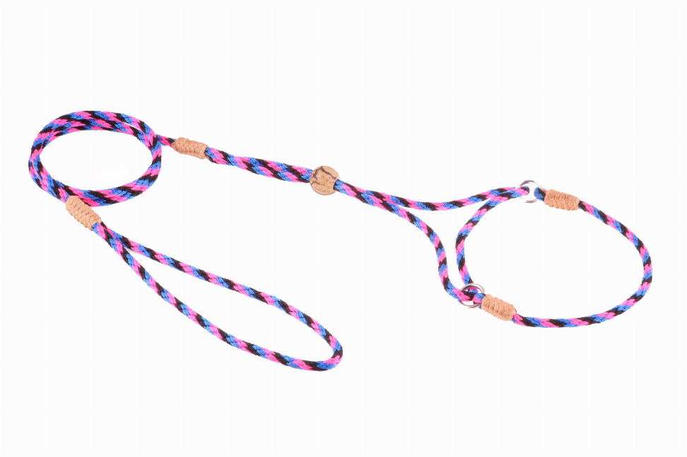 Alvalley Nylon Martingale Leads - 8in x 1/8in or 4mmBlack - Pink - Blue
