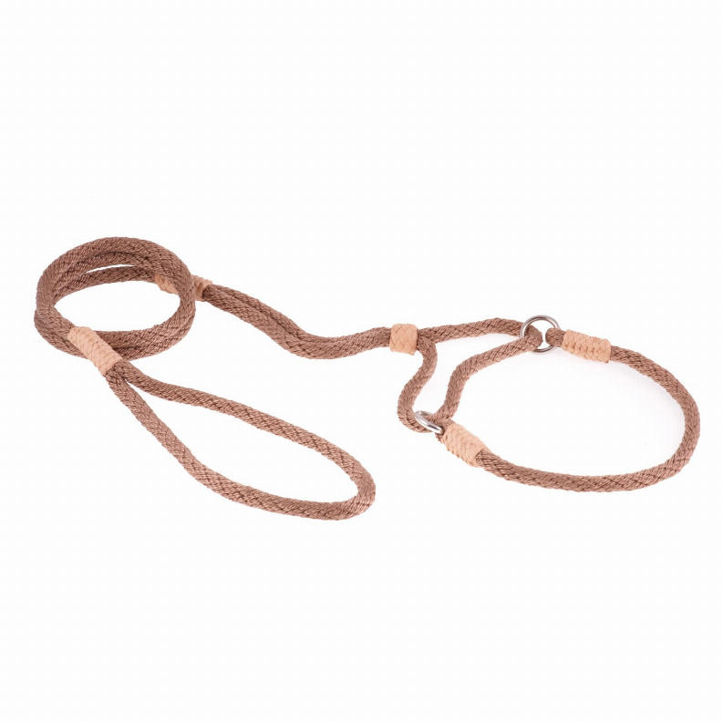 Alvalley Nylon Martingale Leads - 10in x 1/4in or 6mmLight Brown