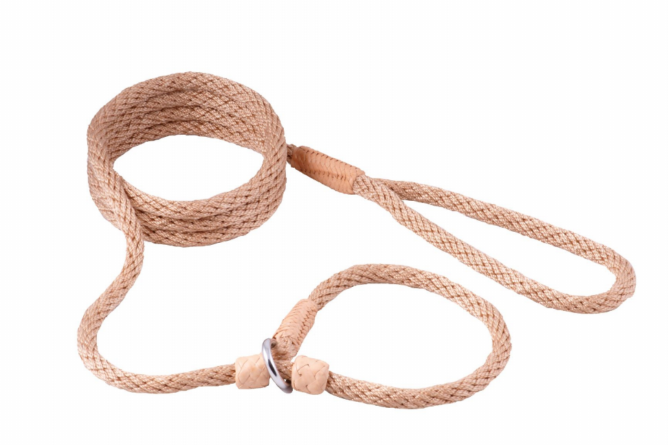 Alvalley Nylon Slip Leash With 2 Stoppers - 6ft  x 5/16in or 8mmBeige