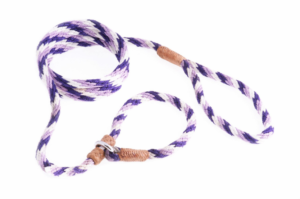 Alvalley Nylon Slip Leash With 2 Stoppers - 6ft  x 5/16in or 8mmPurple Combination