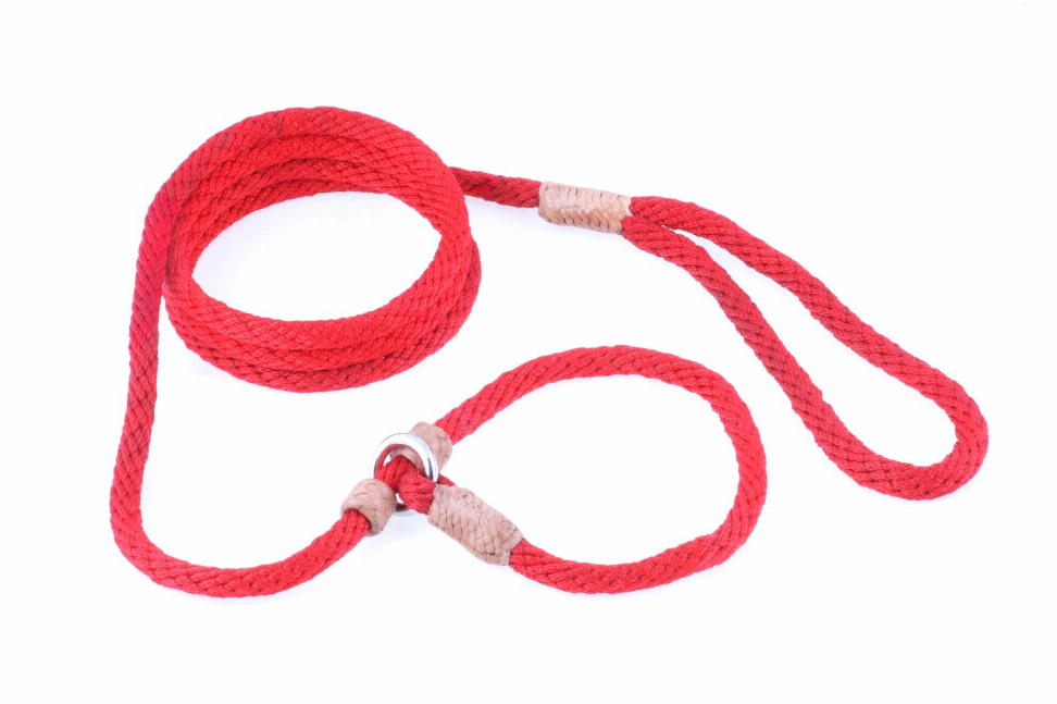 Alvalley Nylon Slip Leash With 2 Stoppers - 6ft  x 5/16in or 8mmRed