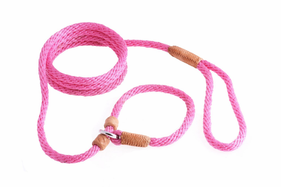 Alvalley Nylon Slip Leash With 2 Stoppers - 6ft  x 5/16in or 8mmHot Pink
