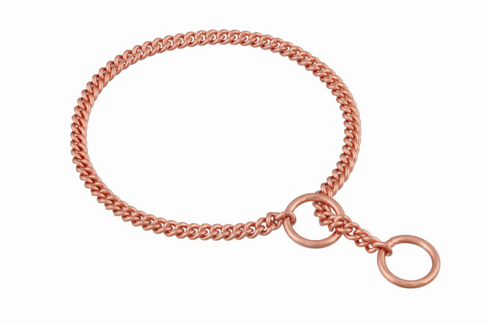 Alvalley Slip Curve Show Chain Collar - 10 in x 1.2 mmRose Gold Plated Metal Chain