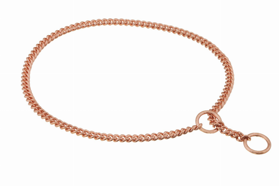 Alvalley Slip Curve Show Chain Collar - 10 in x 1.4 mmRose Gold Plated Metal Chain