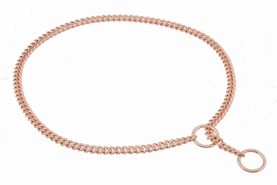 Alvalley Slip Curve Show Chain Collar - 18 in x 1.6 mmRose Gold Plated Metal Chain