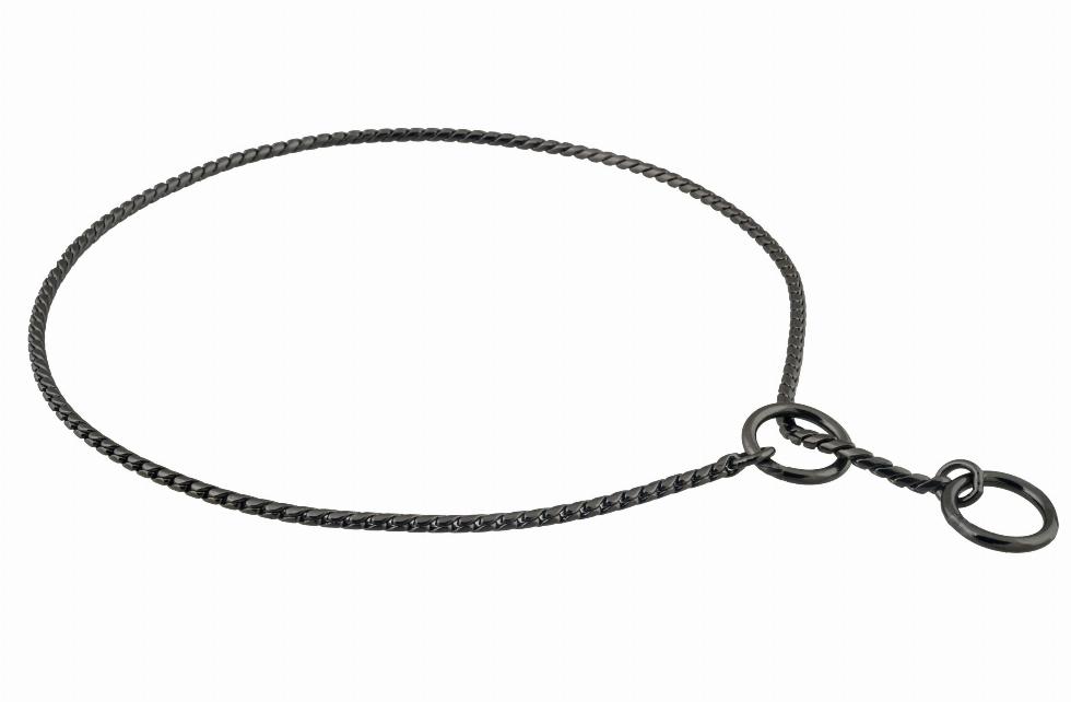 Alvalley Slip Snake Show Chain Collar - 16 in x 2.4mmBlack Metal Chain