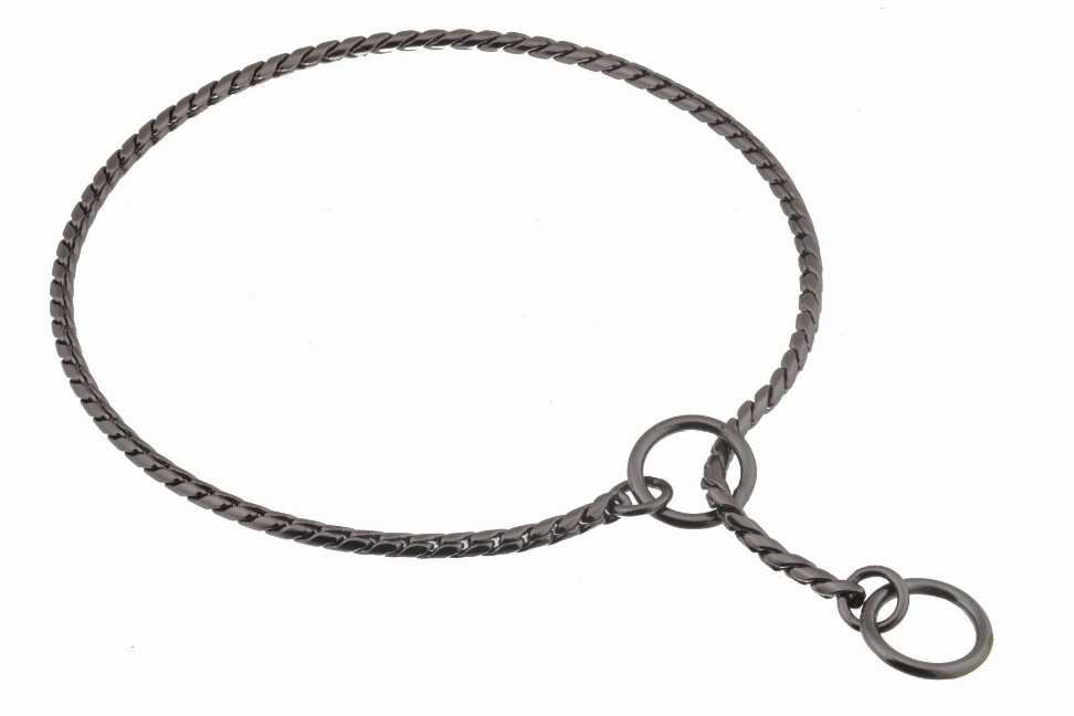 Alvalley Slip Snake Show Chain Collar - 20 in x 5.5mmBlack Metal Chain