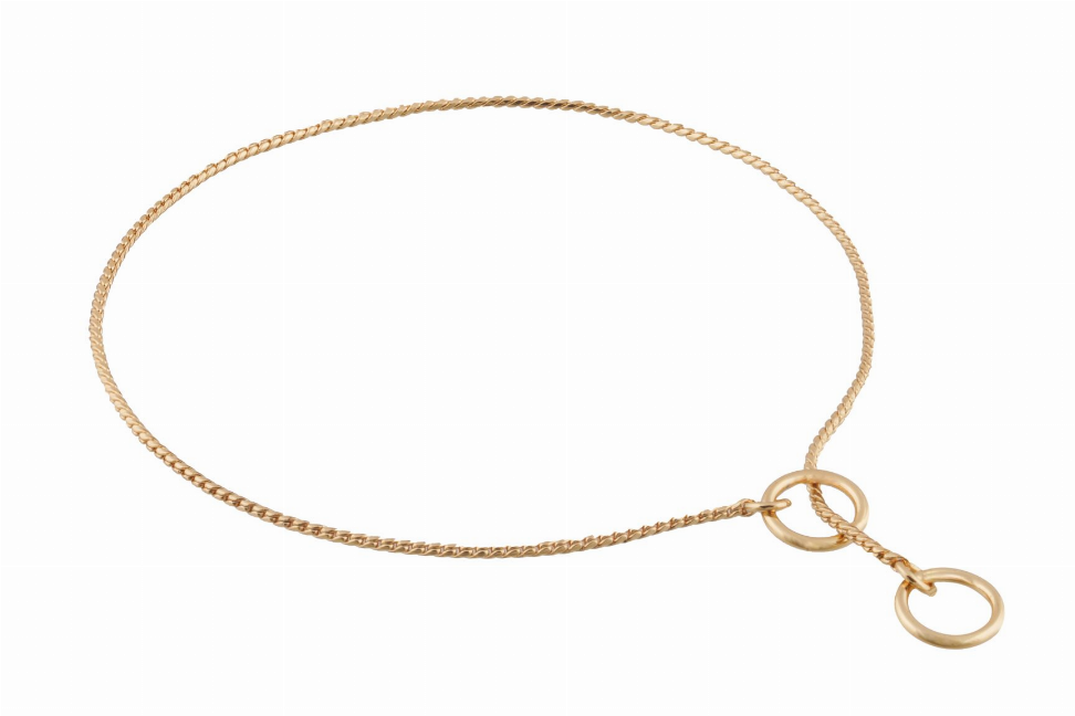 Alvalley Slip Snake Show Chain Collar - 12 in x 1.8mmGold Plated Metal Chain