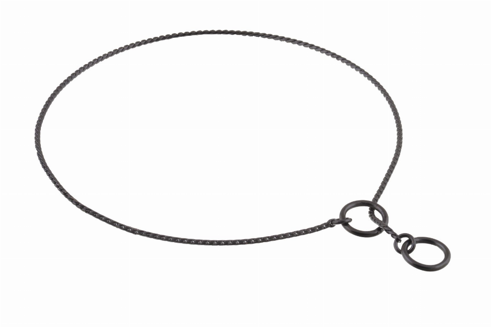 Alvalley Slip Snake Show Chain Collar - 12 in x 1.8mmBlack Metal Chain