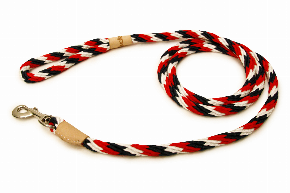 Alvalley Sport Snap Lead - 6 ft  x 1/2in or 13mm Red-White-Dark Blue